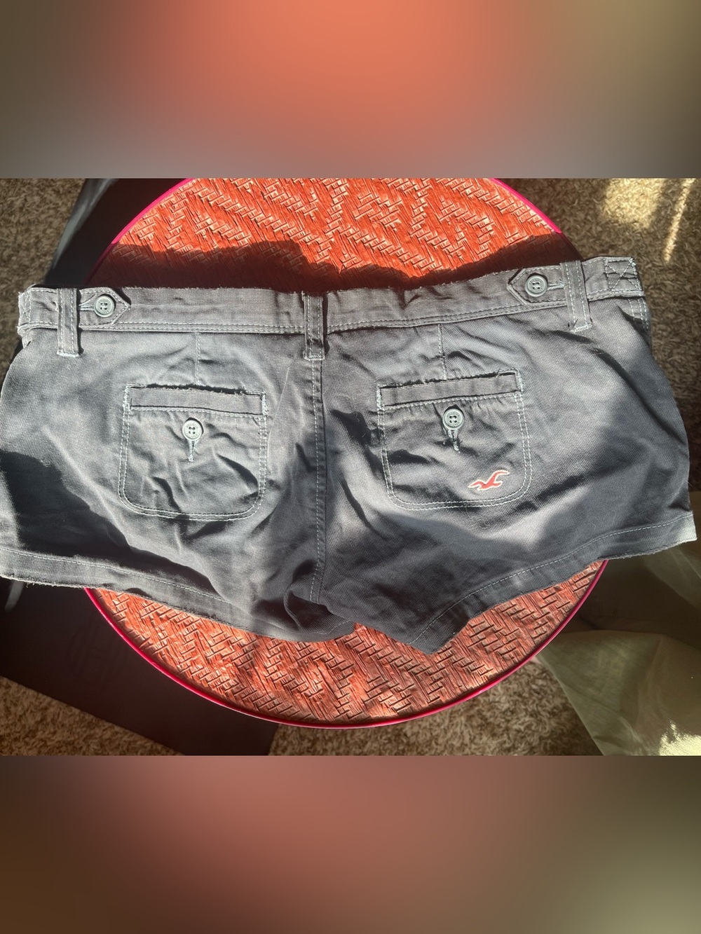 Dark Grey Hollister Cargo Mini Shorts